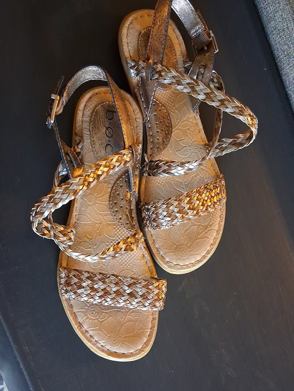 B.O.C. Dena Women's Braided Multi-Tone Metallic Sandals